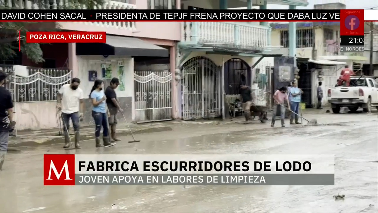 Joven empresario de Poza Rica dona escurridores de madera a damnificados por inundaciones