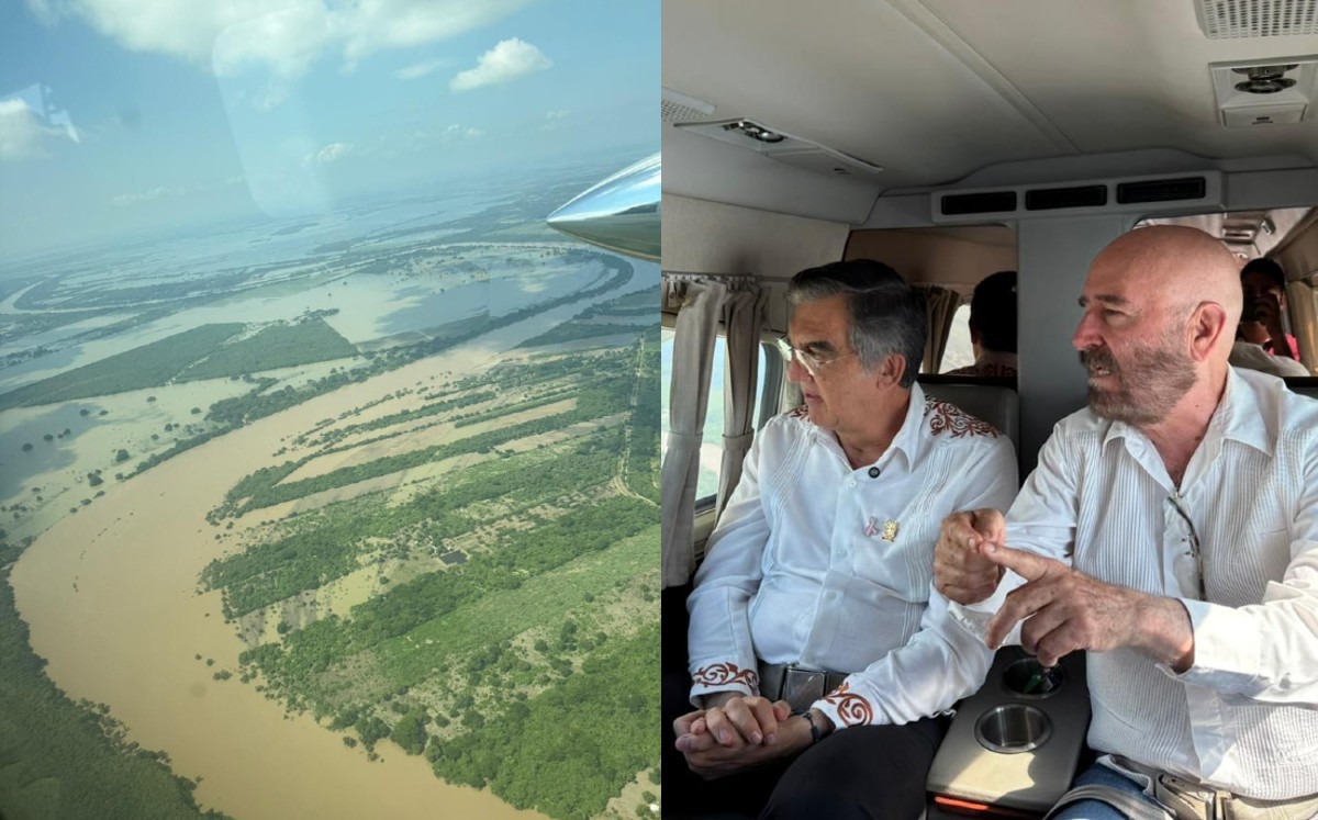 Américo Villarreal supervisa creciente de río Pánuco. | Cortesía