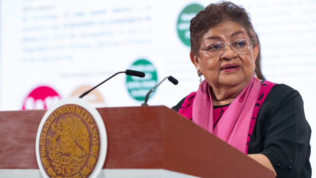 Ernestina Godoy durante la conferencia de prensa matutina HOY 17 de octubre. | Foto: Especial