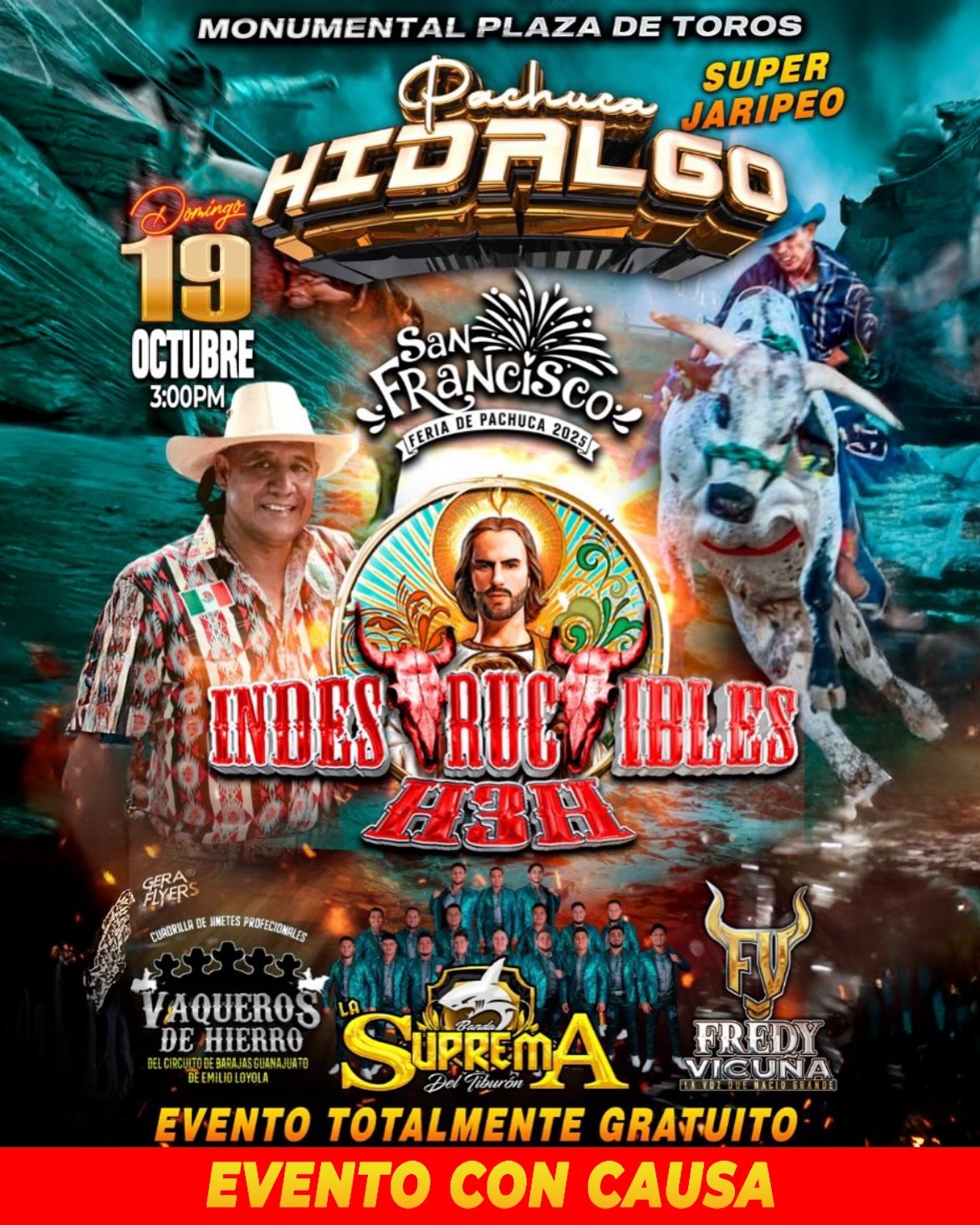 Jaripeo en Plaza de Toros Vicente Segura. (Cortesía)