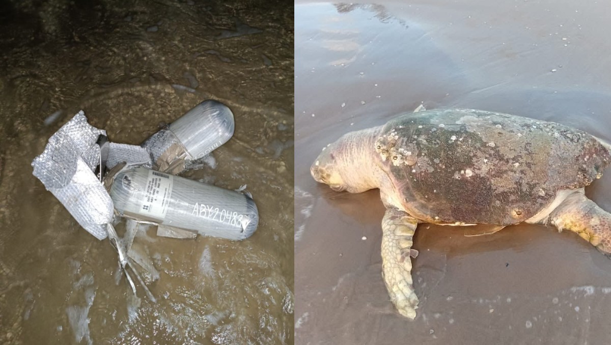 Aparece más basura espacial en playa Bagdad del Super Heavy