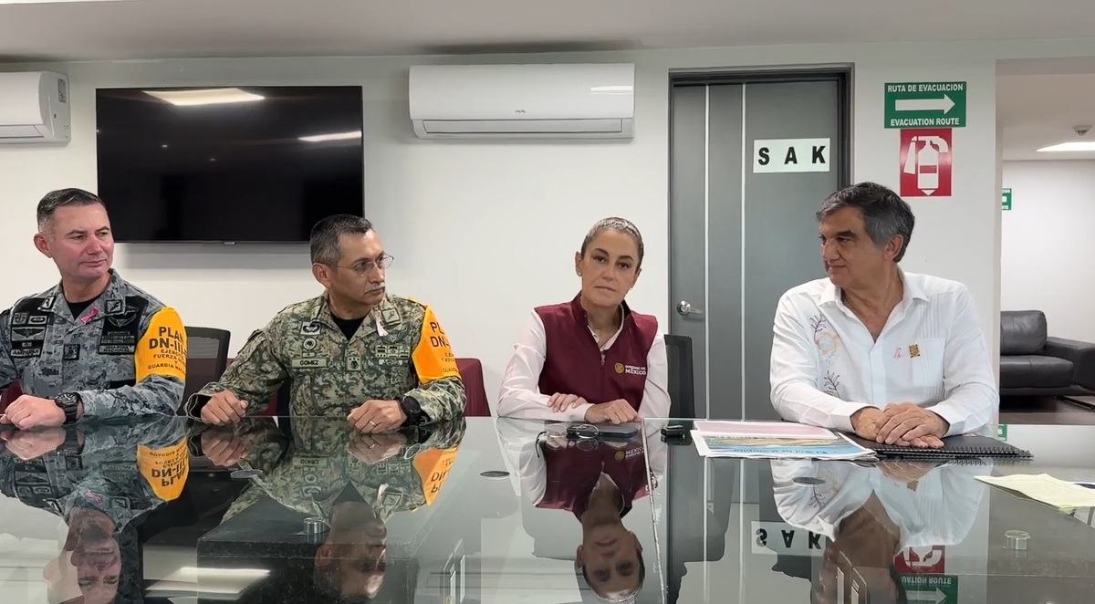 Sheinbaum y Américo Villareal evalúan crecimiento de río Pánuco | Captura