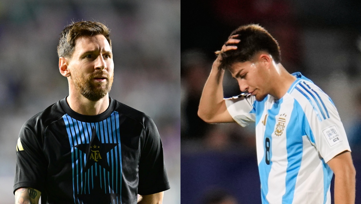 Lionel Messi consuela a la selección de Argentina tras caer en el Mundial Sub 20 (EFE / AP)