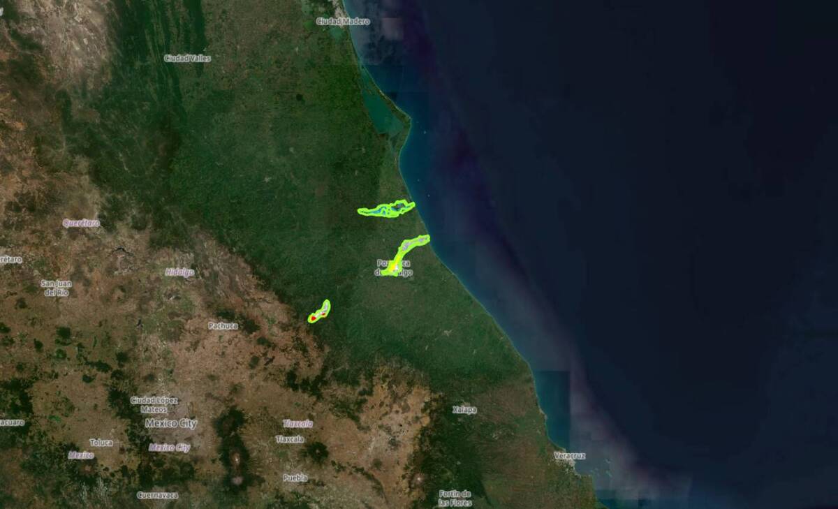 Así lucen las inundaciones en imagen satelital. | Especial