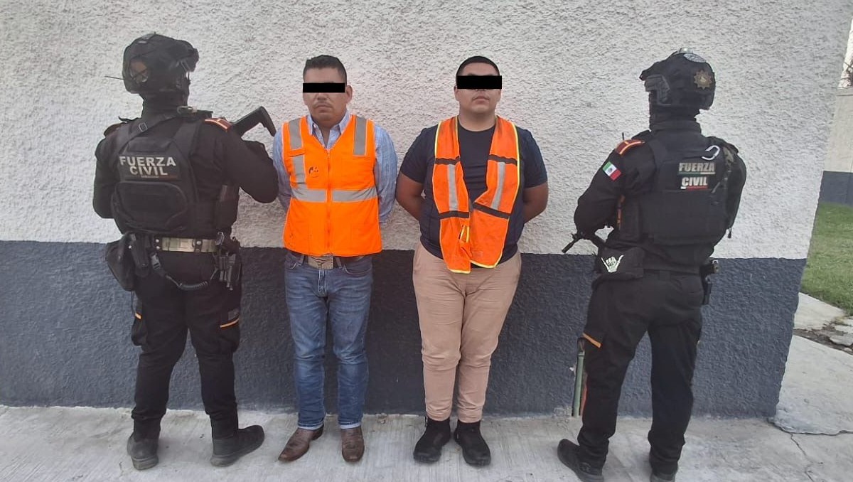 Los detenidos fueron identificados como José "N", de 38 años, y Josué "N", de 29. Foto: Especial