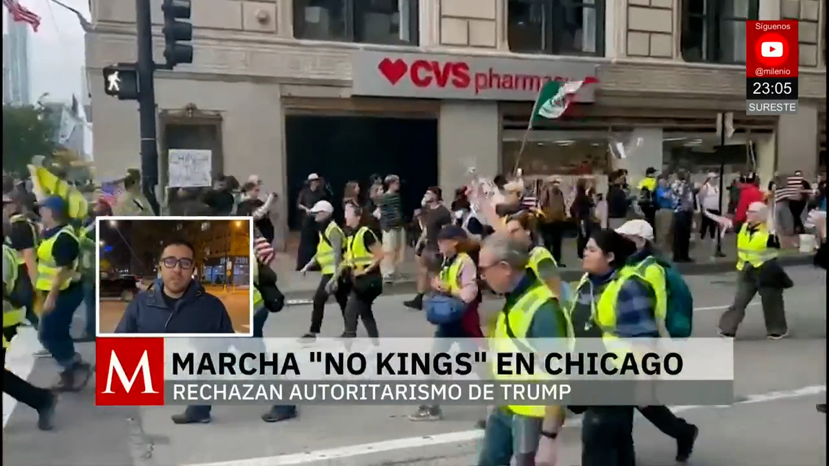 Miles marchan en Chicago durante la protesta No Kings en defensa de la democracia