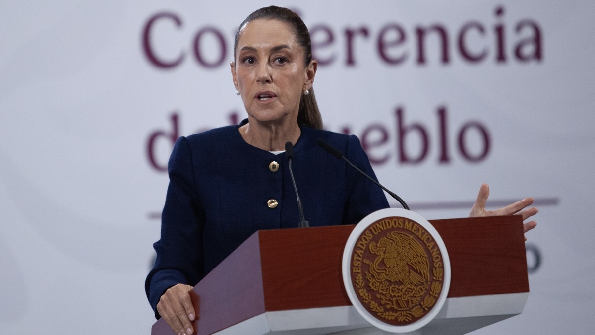 La Presidenta desde Palacio Nacional en su conferencia de prensa del 20 de octubre. (Cuartoscuro)