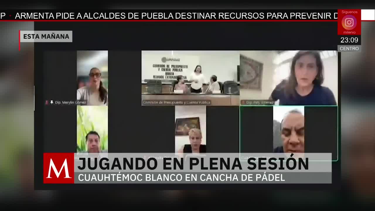 Cuauhtémoc Blanco juega Pádel en plena sesión de Diputados | Paola Barquet, 20 de octubre de 2025