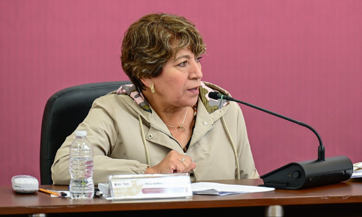 Delfina Gómez detalló bajas también en extorsión, robo y homicidio. Foto: (Especial)