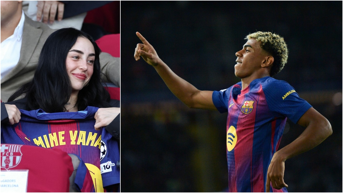 Lamine Yamal dedica gol a Nicki Nicole en partido de Champions League (AFP)