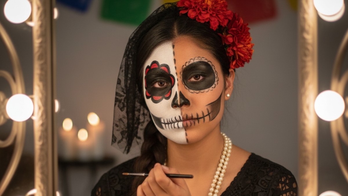 Practica esta maquillaje fácil para Día de Muertos | IA DISCOVER