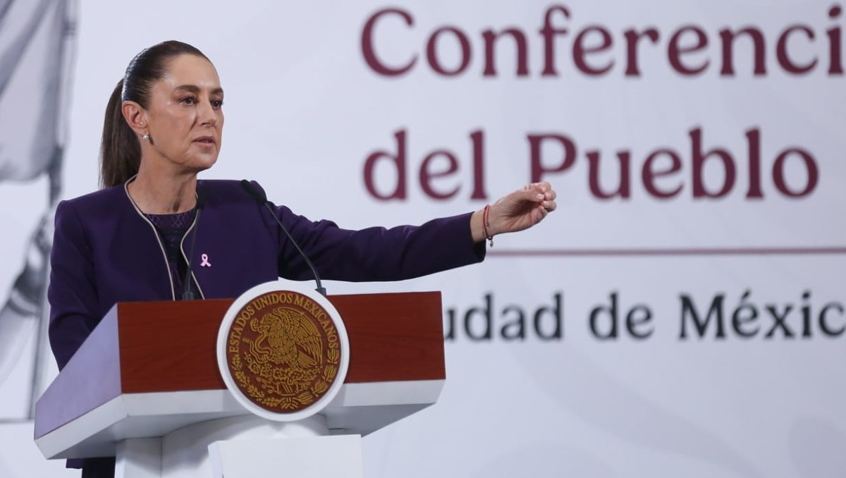 La Presidenta durante la conferencia de prensa matutina HOY 21 de octubre. | Foto: Araceli López