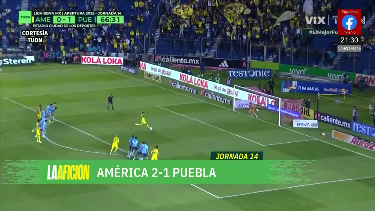 América vence al Puebla en el último minuto | Milenio Noticias La Afición, 21 de octubre de 2025