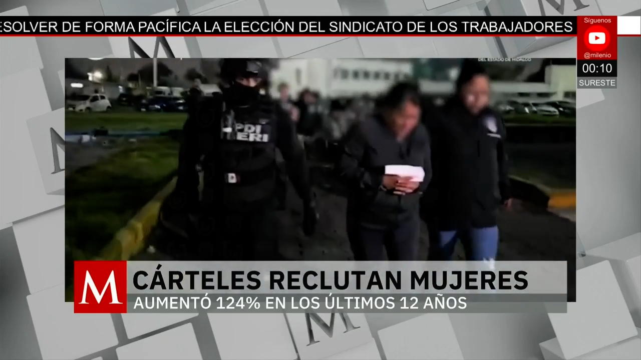 Aumentan detenciones de mujeres vinculadas al crimen organizado en México