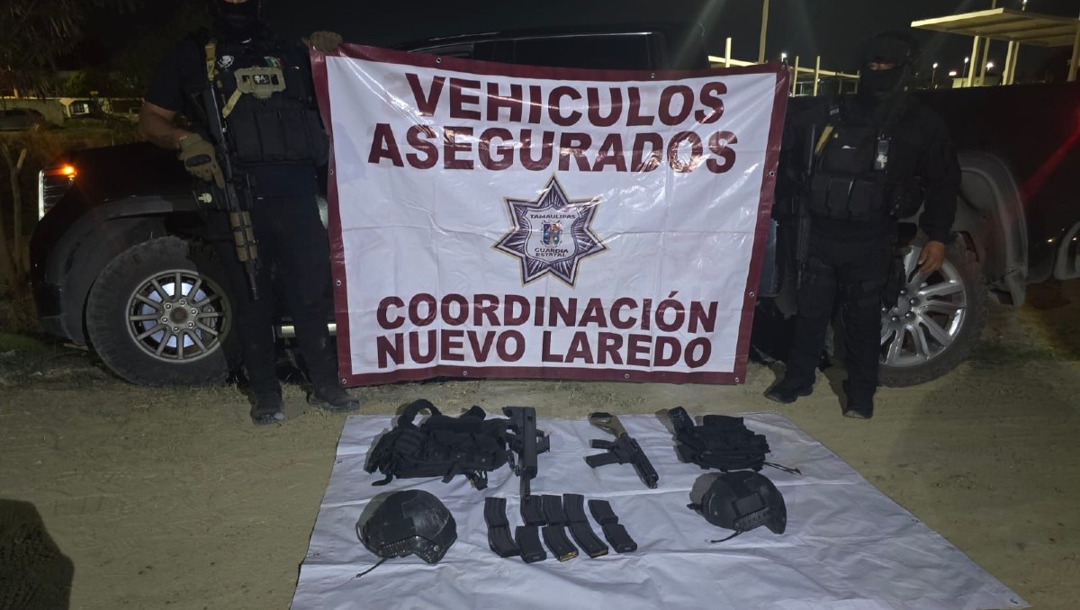 Elementos de la Guardia Estatal en Tamaulipas aseguraron un vehículo y armamento