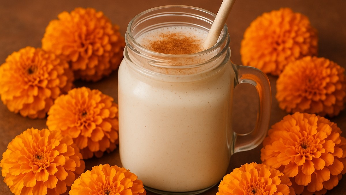 El agua de horchata con flor de cempasúchil es ideal para la época de Día de Muertos | Especial IA Discover Milenio