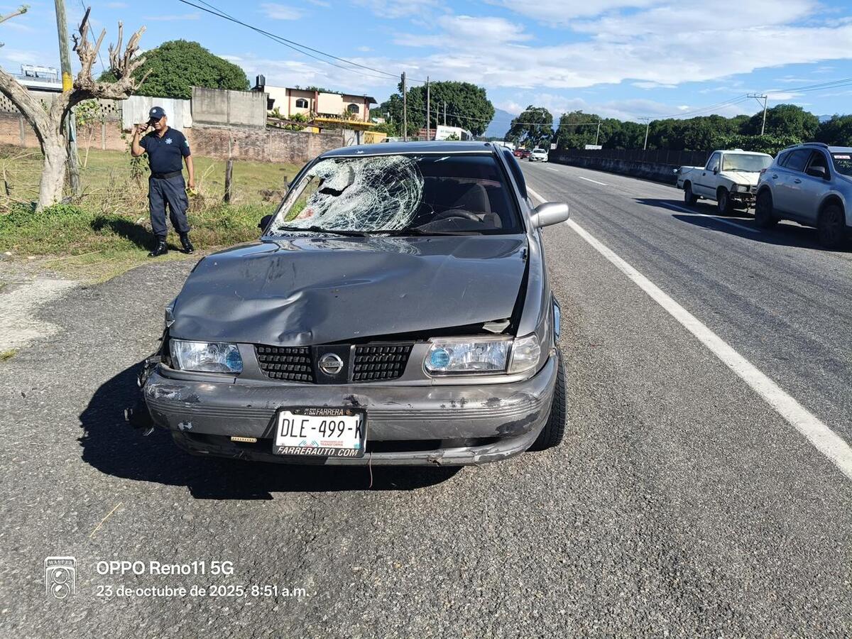 Automóvil con impacto tras atropello en Huehuetán | Especial