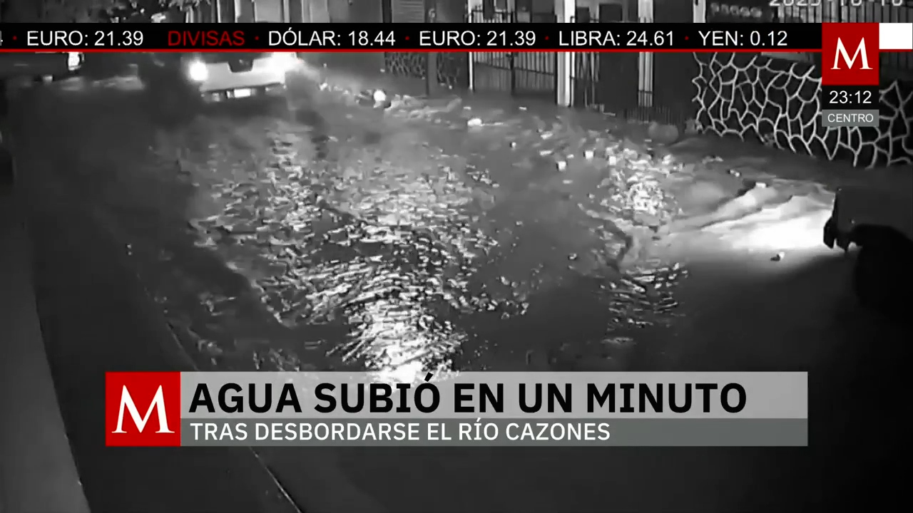 Video muestra inundación relámpago en Veracruz por desbordamiento del río Cazones
