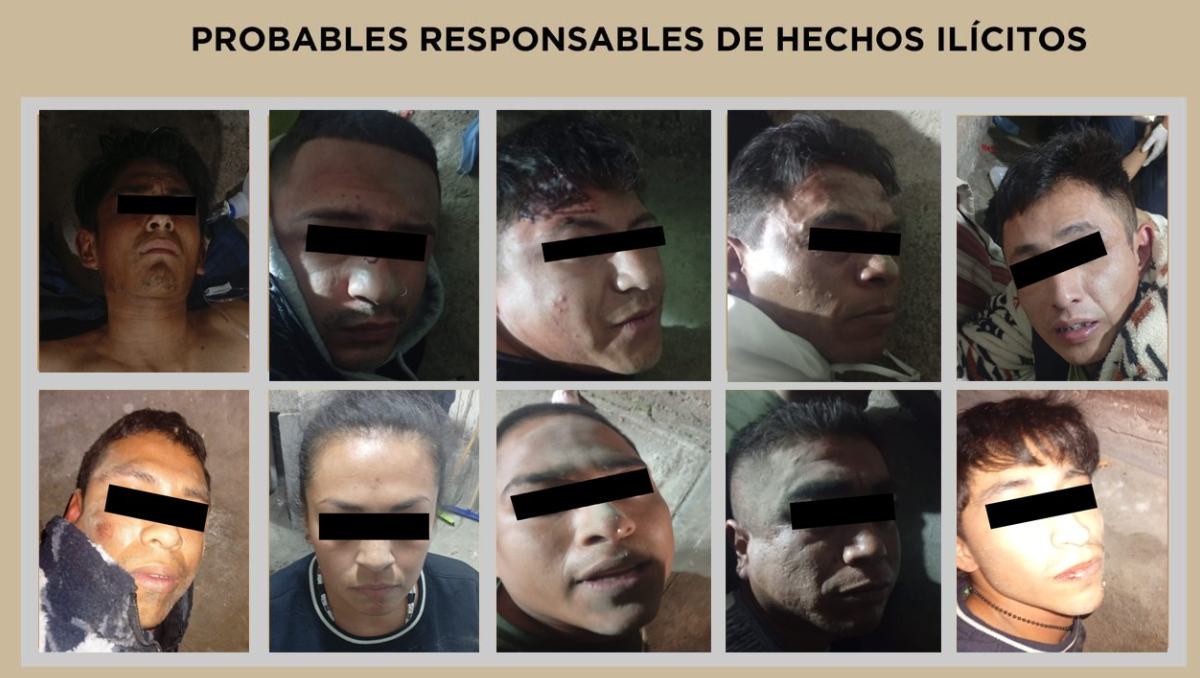 Policías estatales y municipales detuvieron a 10 personas en San Cristóbal Huichochitlán, Toluca. Especial