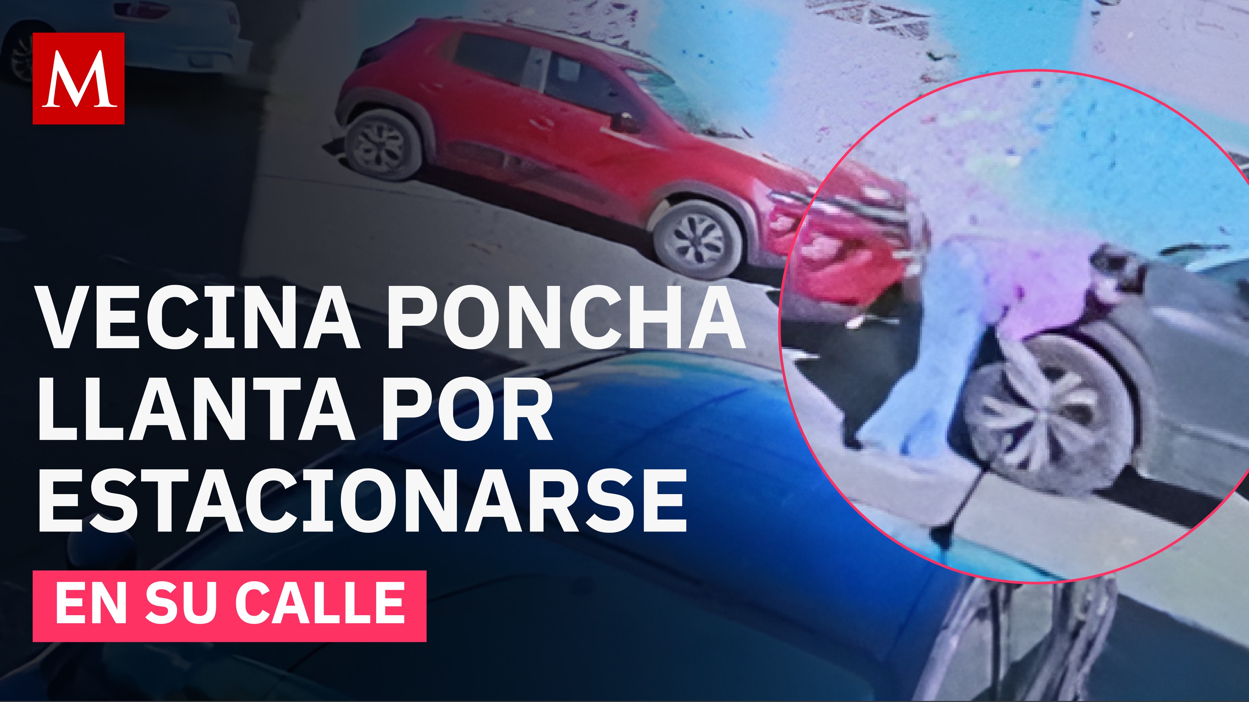 Vecina con cuchillo es captada ponchando llanta de una camioneta por estar estacionada en su calle