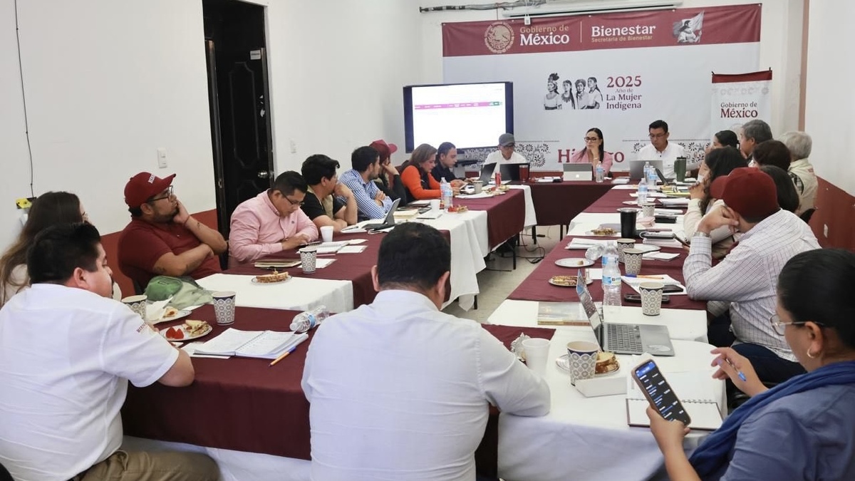 La secretaria de Bienestar, Ariadna Montiel, coordinó las juntas de trabajo para la entrega de apoyos. (@ A_MontielR)