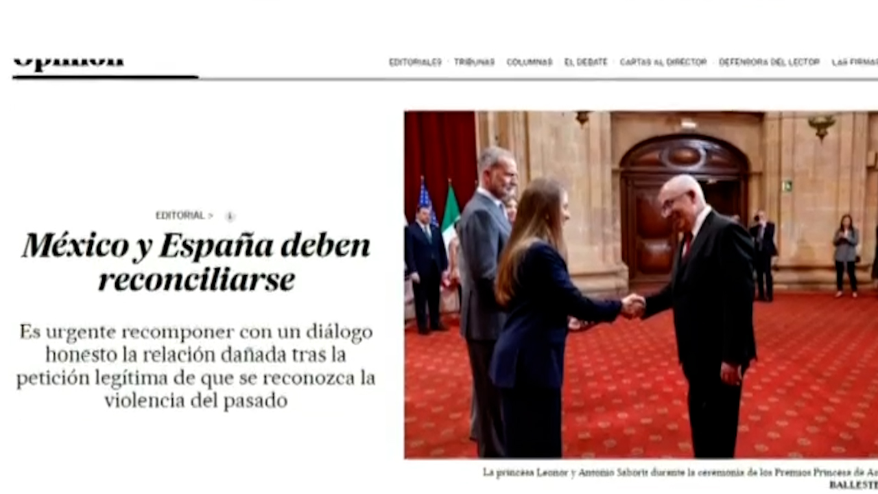 El País publica columna: “México y España deben reconciliarse”