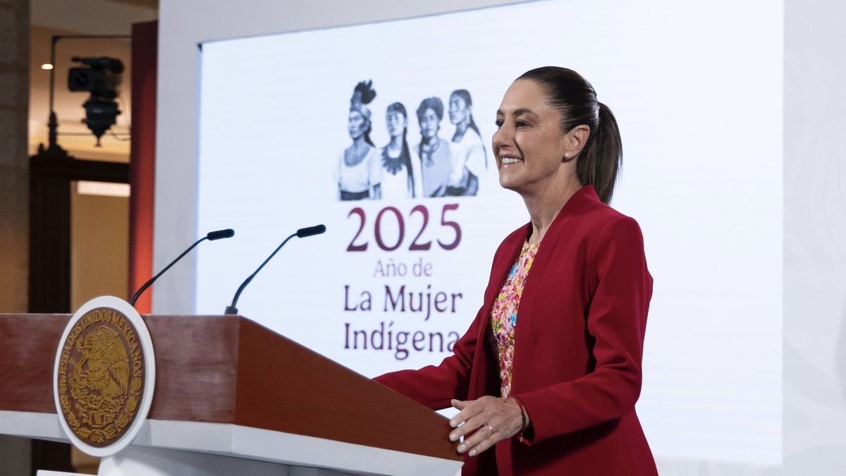 La Presidenta desde Palacio Nacional, en su conferencia de prensa del 27 de octubre. (Cortesía)