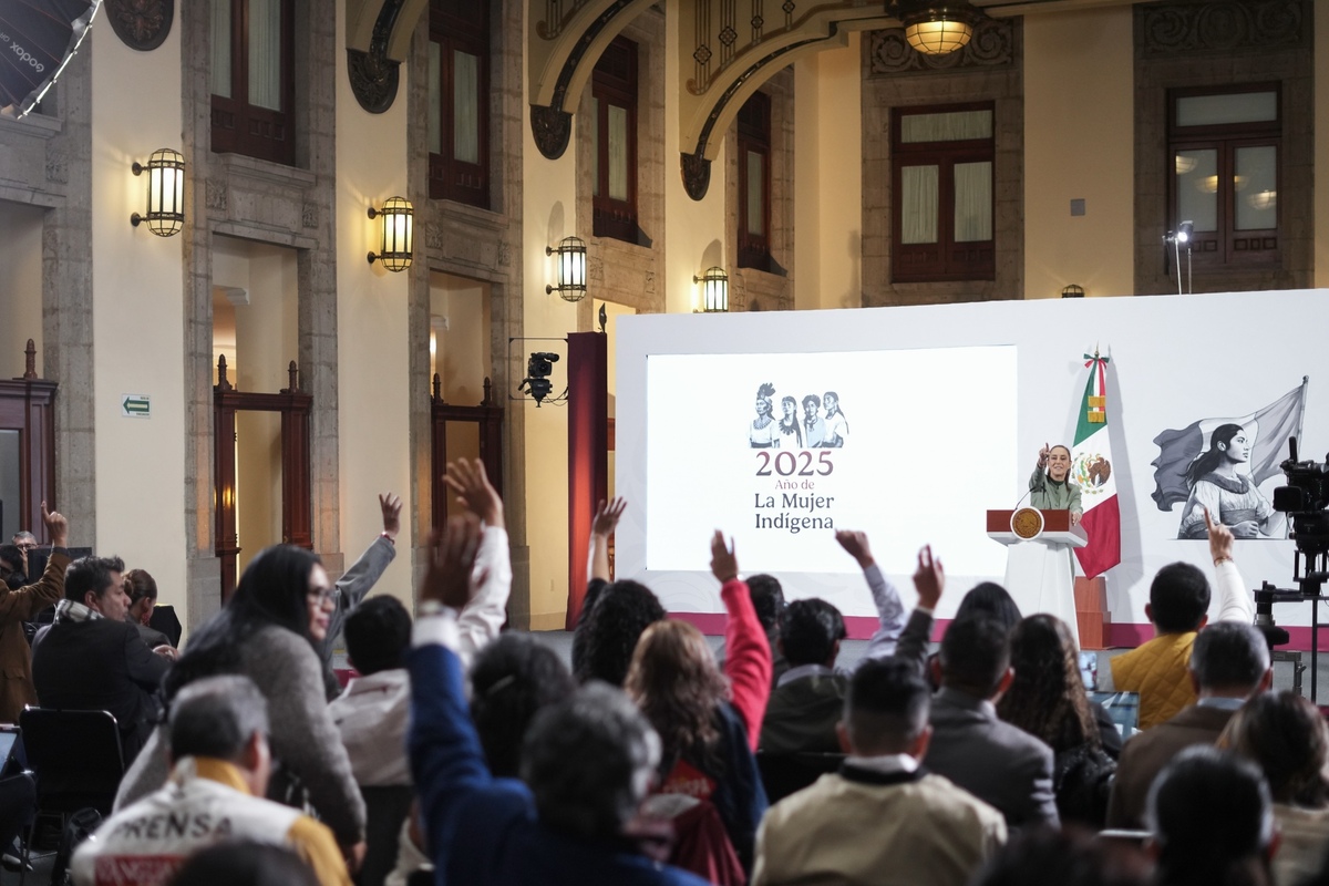Conferencia matutina de la Presidenta desde el Salón de Tesorería en Palacio Nacional el 28 de octubre. (Cortesía)
