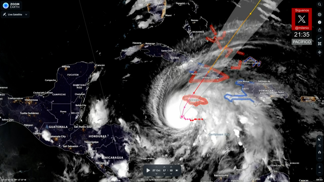Huracán Melissa categoría 5 se acerca a Jamaica