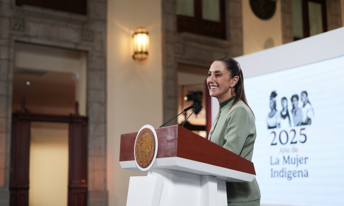 La mandataria llevó a cabo su conferencia de este 28 de octubre desde Palacio Nacional. (Cortesía)