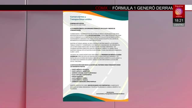 Anuncian mega bloqueo de transportistas en CdMx | Rodrigo Rico, 28 de octubre de 2025