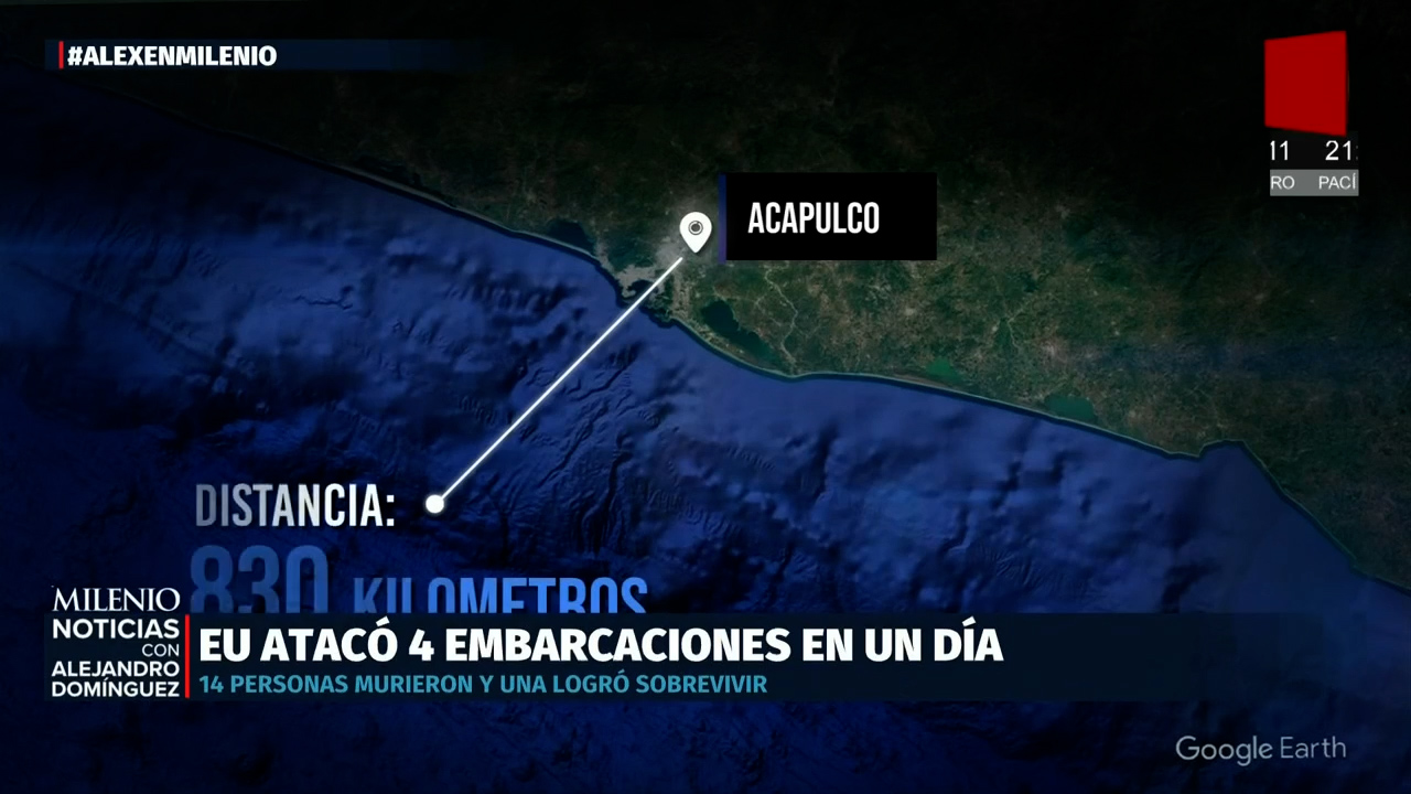 EU destruye cuatro narcolanchas frente a costas de Acapulco y Marina rescata a sobreviviente