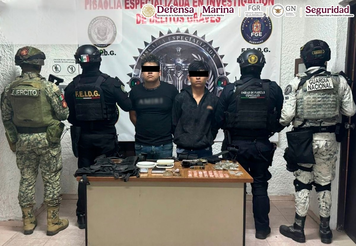 Los hombres detenidos y lo asegurado quedaron a disposición de las autoridades en Guerrero. | Especial