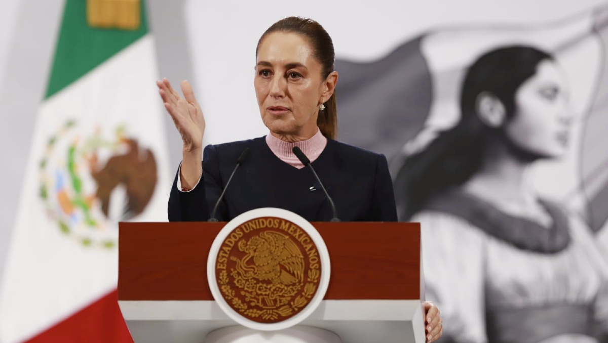 La mandataria desde Palacio Nacional para su conferencia del 29 de octubre. | Juan Carlos Bautista