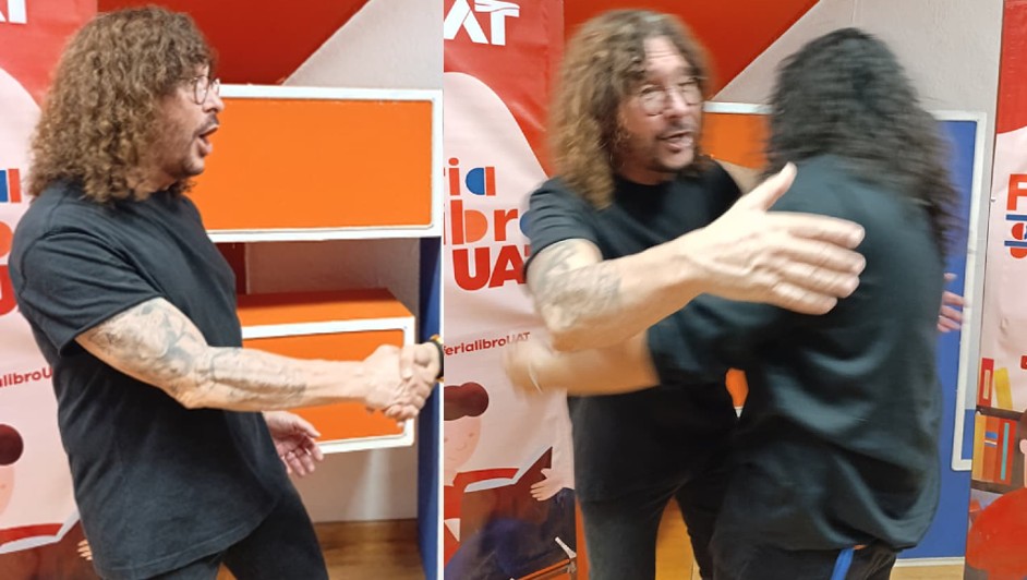 Óscar Burgos se encuentra con su doble en Tampico