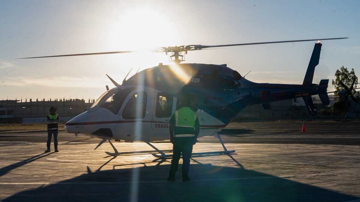 Continúan los traslados aéreos en Hidalgo. (Guadalupe Trejo)