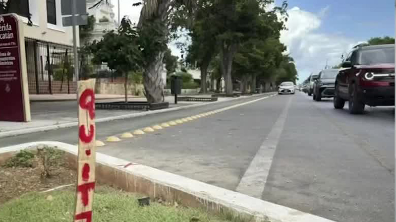 En Yucatán, arriates amanecen marcados a modo de protesta de los ciudadanos y restaurantes