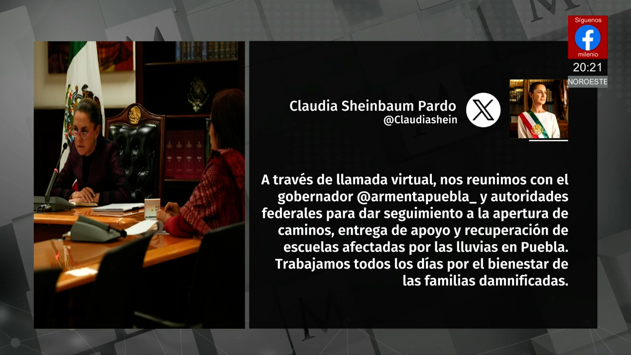 Claudia Sheinbaum supervisa apoyos y apertura de caminos en zonas afectadas por lluvias