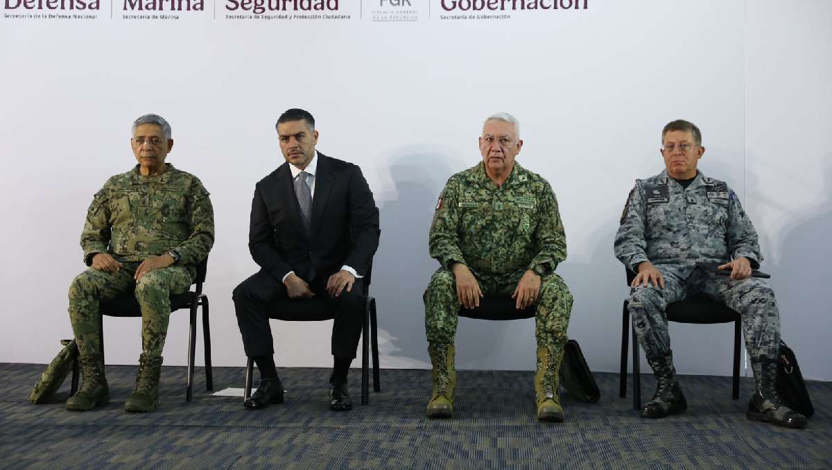 Conferencia de la SSPC por el homicidio de Carlos Manzo en Uruapan. Foto: (Ariana Pérez)