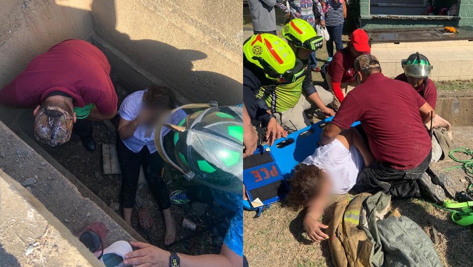 Mujer cae a fosa en cementerio de Ciudad Victoria en día de muertos