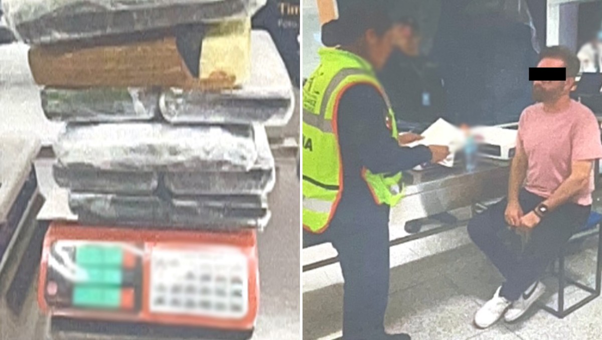 Aseguran 15 paquetes con cocaína en equipaje documentado en el AICM. | SSPC