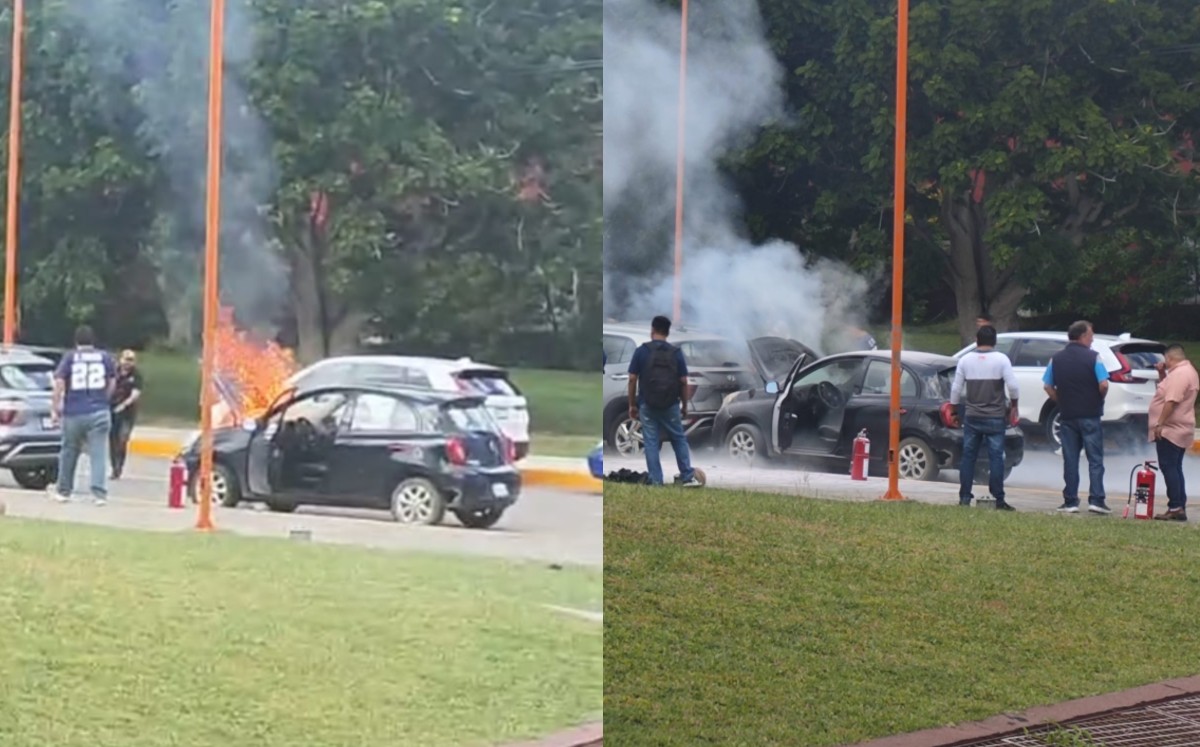 El fuego se originó en el área del motor, presuntamente por una falla en el sistema eléctrico. | Cortesía