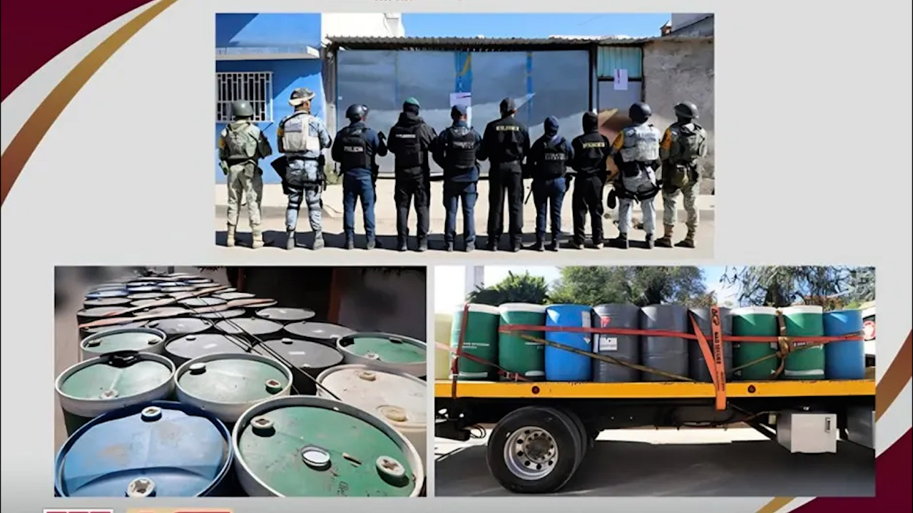 En Hidalgo frenan producción de dosis de droga sintética; aseguran tambos con precursores químicos