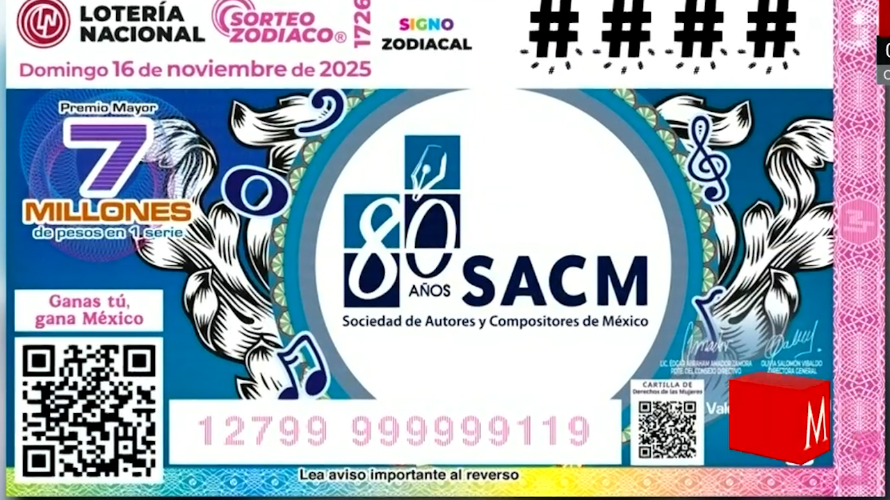 Lotería Nacional celebra 80 años de la SACM con billete conmemorativo