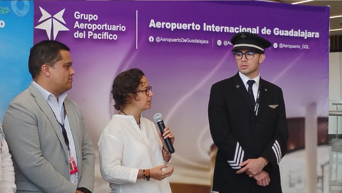 Michelle Fridman destacó las nuevas rutas aéreas del Aeropuerto Internacional de Guadalajara (Foto: Fátima Briceño)