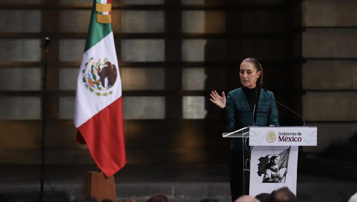 La presidenta Claudia Sheinbaum durante el encuentro con universidades en la SEP. | Octavio Hoyos
