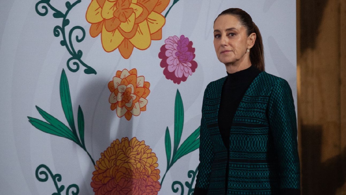 La presidenta Claudia Sheinbaum llegando a la conferencia mañanera de hoy en Palacio Nacional. | Cuartoscuro