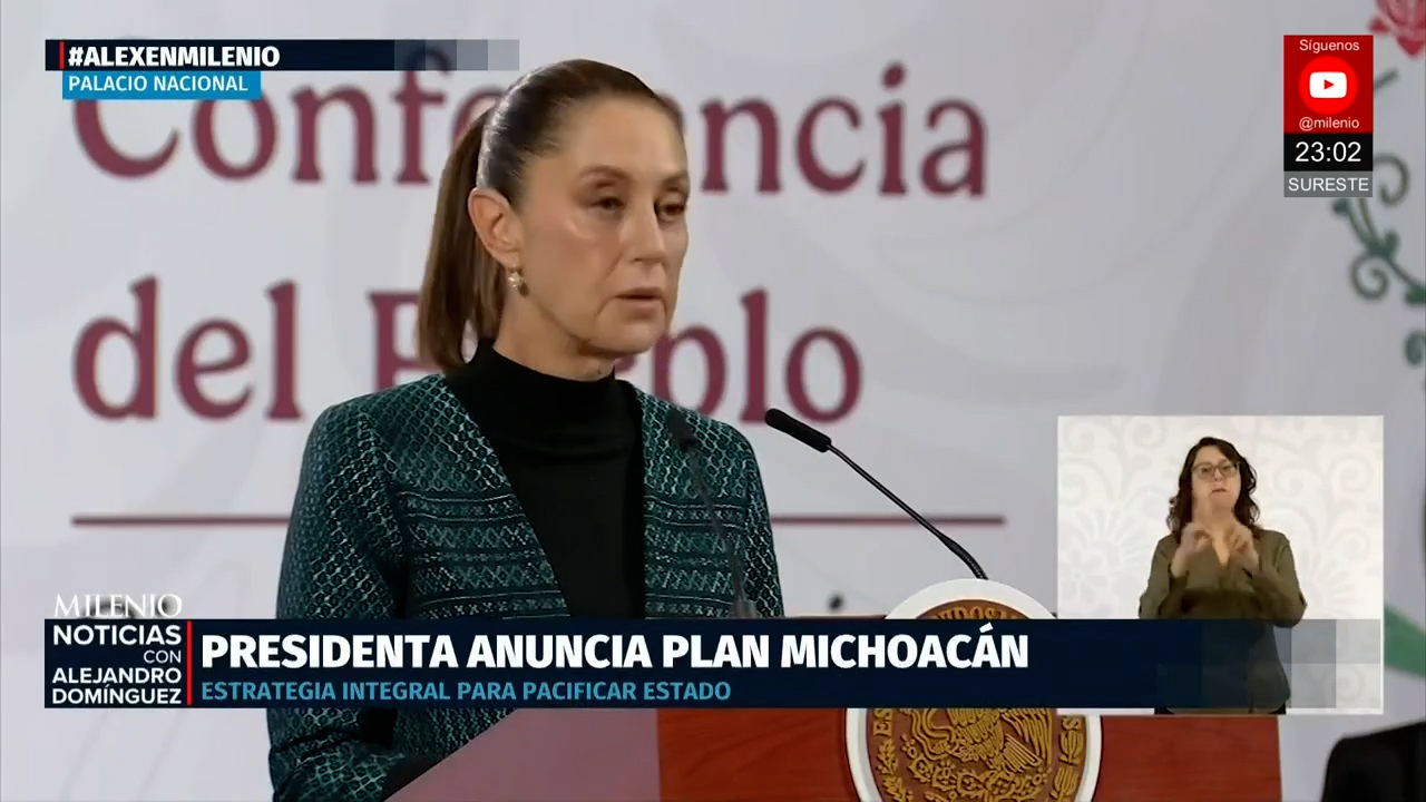 Sheinbaum presenta el Plan Michoacán para frenar la violencia y recuperar la paz en el estado