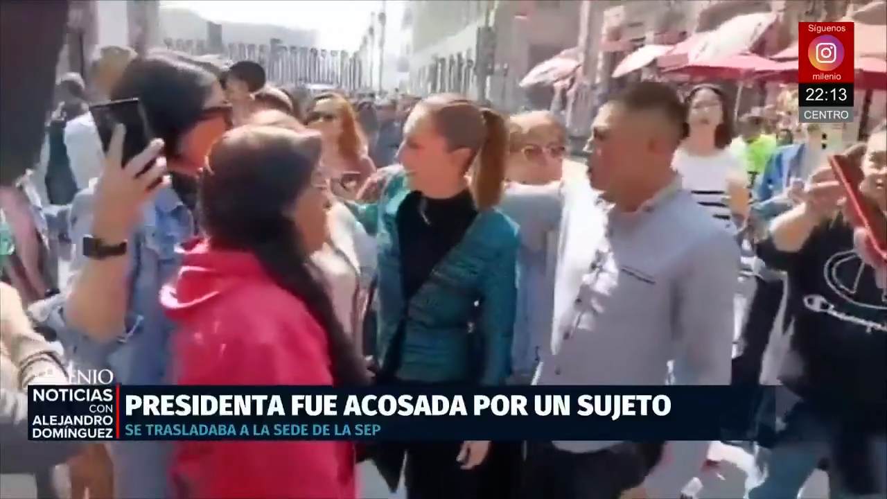 Claudia Sheinbaum sufre acoso en el Centro Histórico durante su recorrido a la SEP