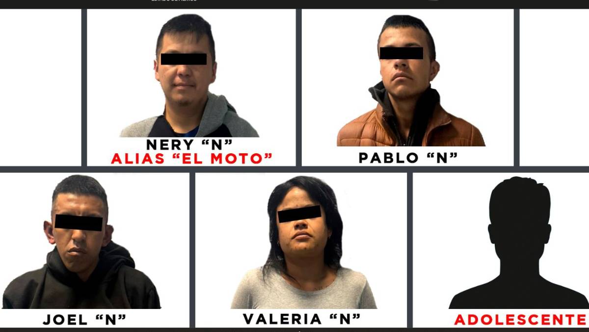 Fueron detenidos cuatro adultos y un menor de edad, entre ellos un sujeto identificado como Nery 'N', alías “El Moto”. Especial